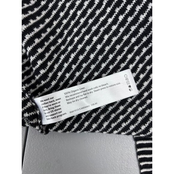 Eileen Fisher women's XL black white open front organic linen cardigan sweater - Picture 11 of 11